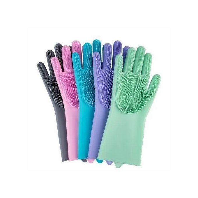 High quality Reusable Silicone Wash Gloves with Built-In Scrubber – Heat Resistant Dishwashing, Kitchen Cleaning, Bathroom & Multipurpose Cleaning Gloves