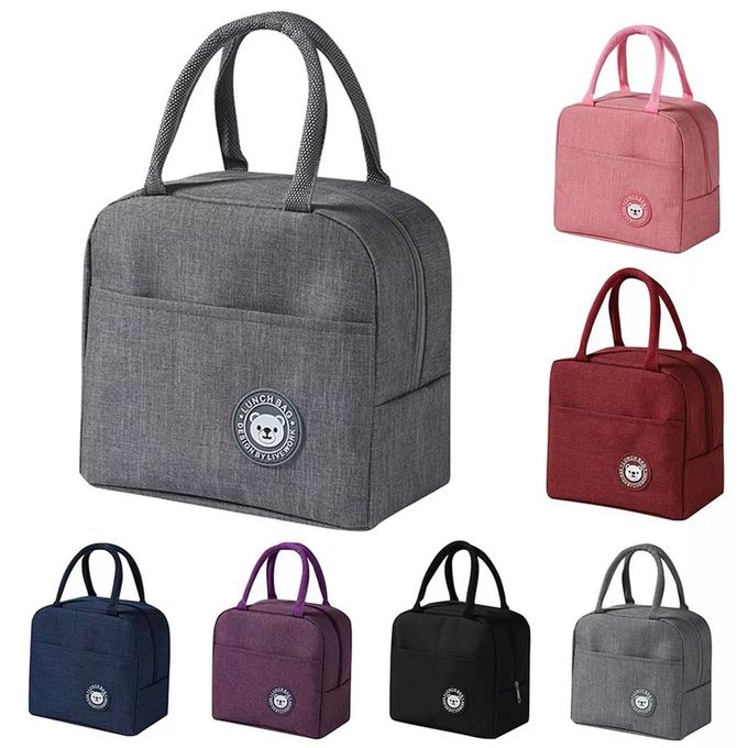 Insulated Lunch Box Portable Canvas Lunch Bag Thermal Food Picnic Lunch Bags For Women & Kid Capacity-6 liters With tin foil inside, can use as both insulated and cooler.