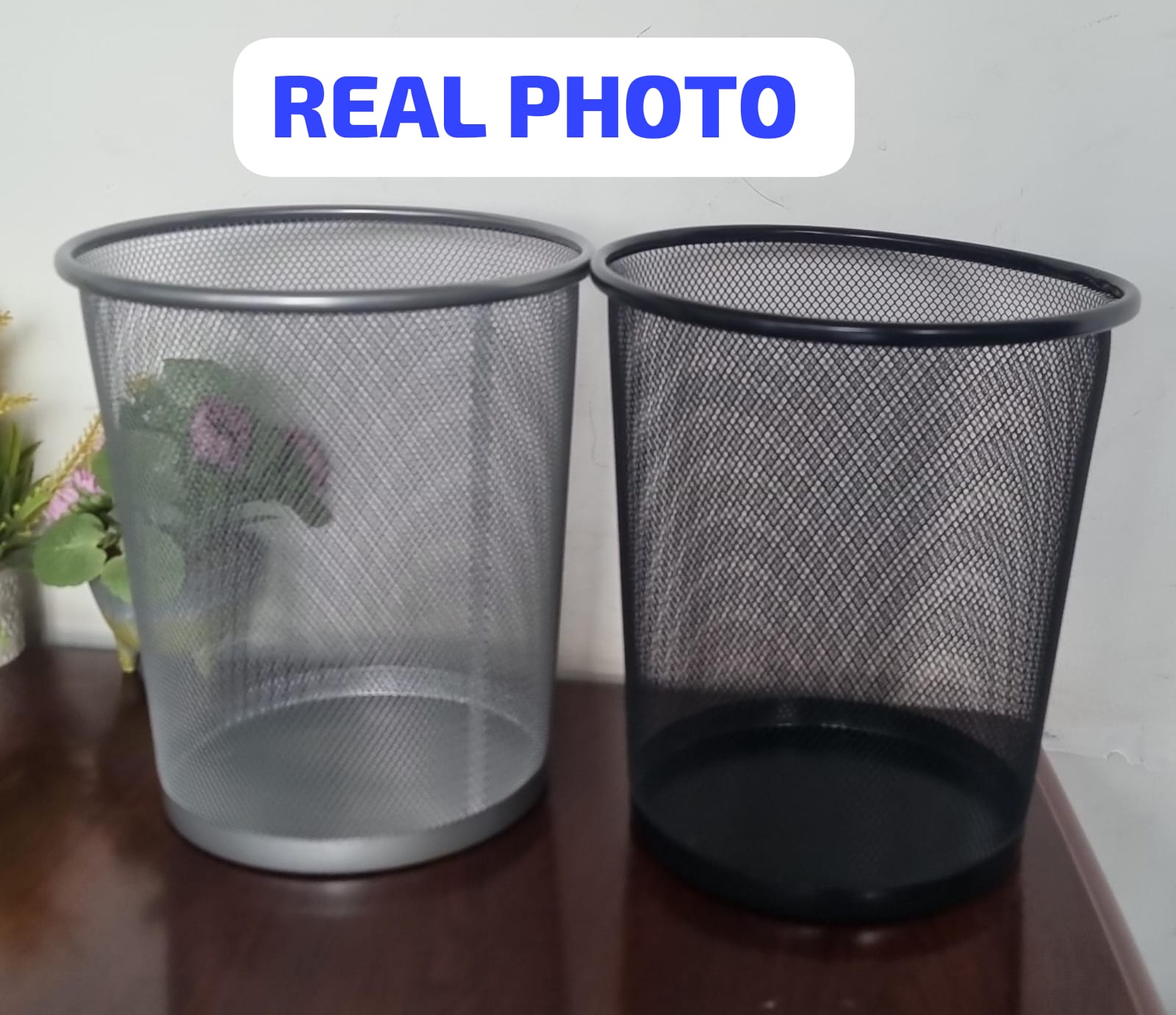 9L Metallic Mesh Dust/Trash  Bin  - Office/ Home Trash Bin - Stay Organise in a neat space