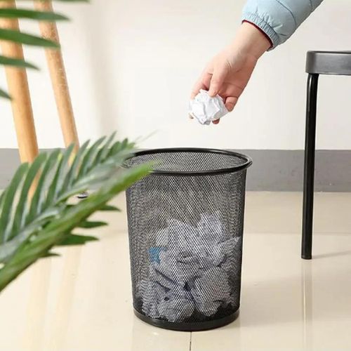9L Mesh Metal Dustbin -Open Top Waste Bin for Home & Office-Keep your space organized
with this round wastepaper basket .