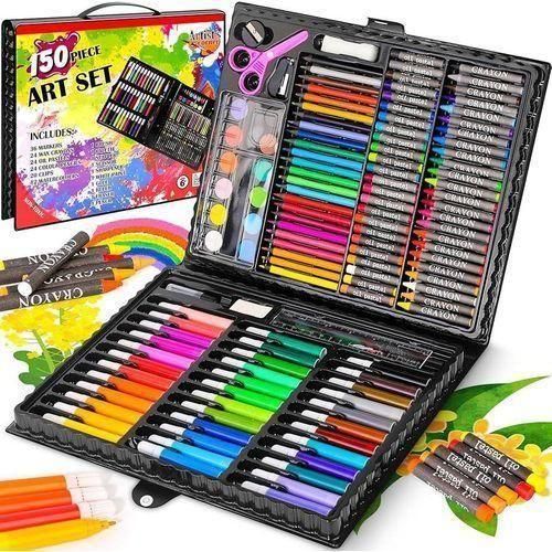 150pcs Kids Art Drawing And Colouring Set - Creative thinking and logical Reasoning Early Childhood Brain Development