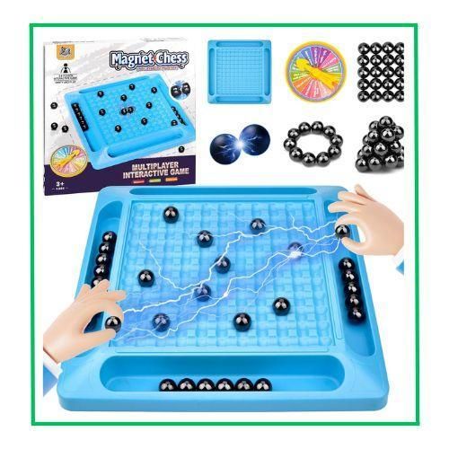 Magnetic battle Chess Set -Fun Family Interactive Games Magnetic Battle Chess Game with Magnetic Stones Board Game