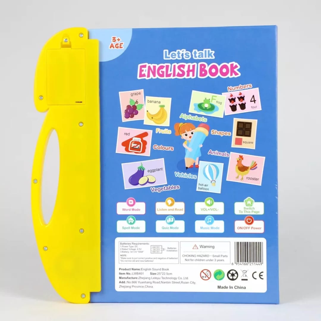Audio Early childhood English Words Sound book, listen, learn read for Kids intelligence with 114 Words, 7 Learning Themes, 26 letter and Numbers, 15 interactive practice, and Songs
