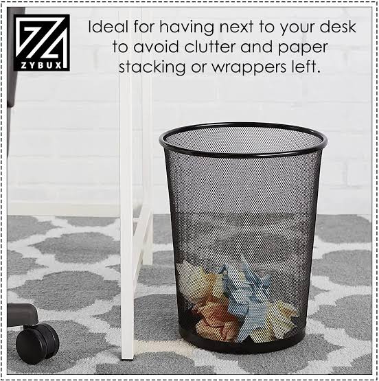 9L Metallic Mesh Dust/Trash  Bin  - Office/ Home Trash Bin - Stay Organise in a neat space