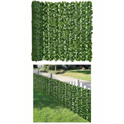 Artificial Green Leaf Balcony Privacy Fence Screen - 3m x 1m UV-Resistant Faux Ivy Hedge Roll, Garden Wall Decor, Outdoor Security & Landscaping Trellis