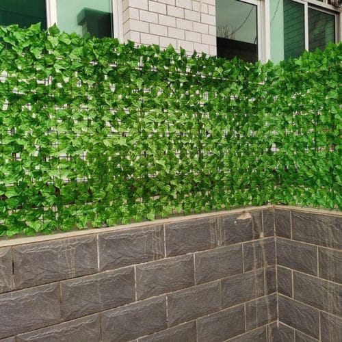 Artificial Green Leaf Balcony Privacy Fence Screen - 3m x 1m UV-Resistant Faux Ivy Hedge Roll, Garden Wall Decor, Outdoor Security & Landscaping Trellis