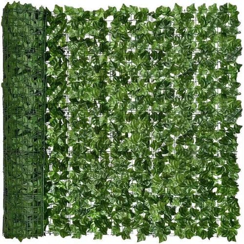 Artificial Green Leaf Balcony Privacy Fence Screen - 3m x 1m UV-Resistant Faux Ivy Hedge Roll, Garden Wall Decor, Outdoor Security & Landscaping Trellis