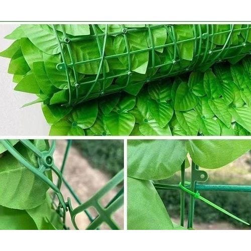 Artificial Green Leaf Balcony Privacy Fence Screen - 3m x 1m UV-Resistant Faux Ivy Hedge Roll, Garden Wall Decor, Outdoor Security & Landscaping Trellis