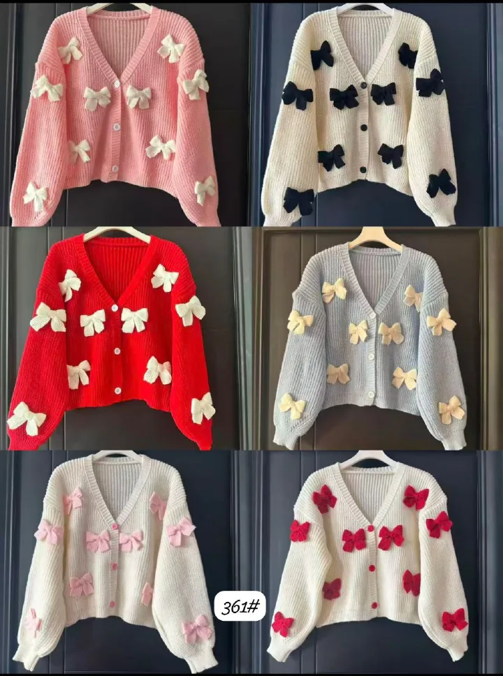 Beautiful Women Sweater Top V Neck with Attached Ribbons Free Size Button Down  Elegant Knit Blouse Stylish Casual Office Wear Soft Warm Fabric Cardigan Chic Outfit Can Style With Skirts, Trousers