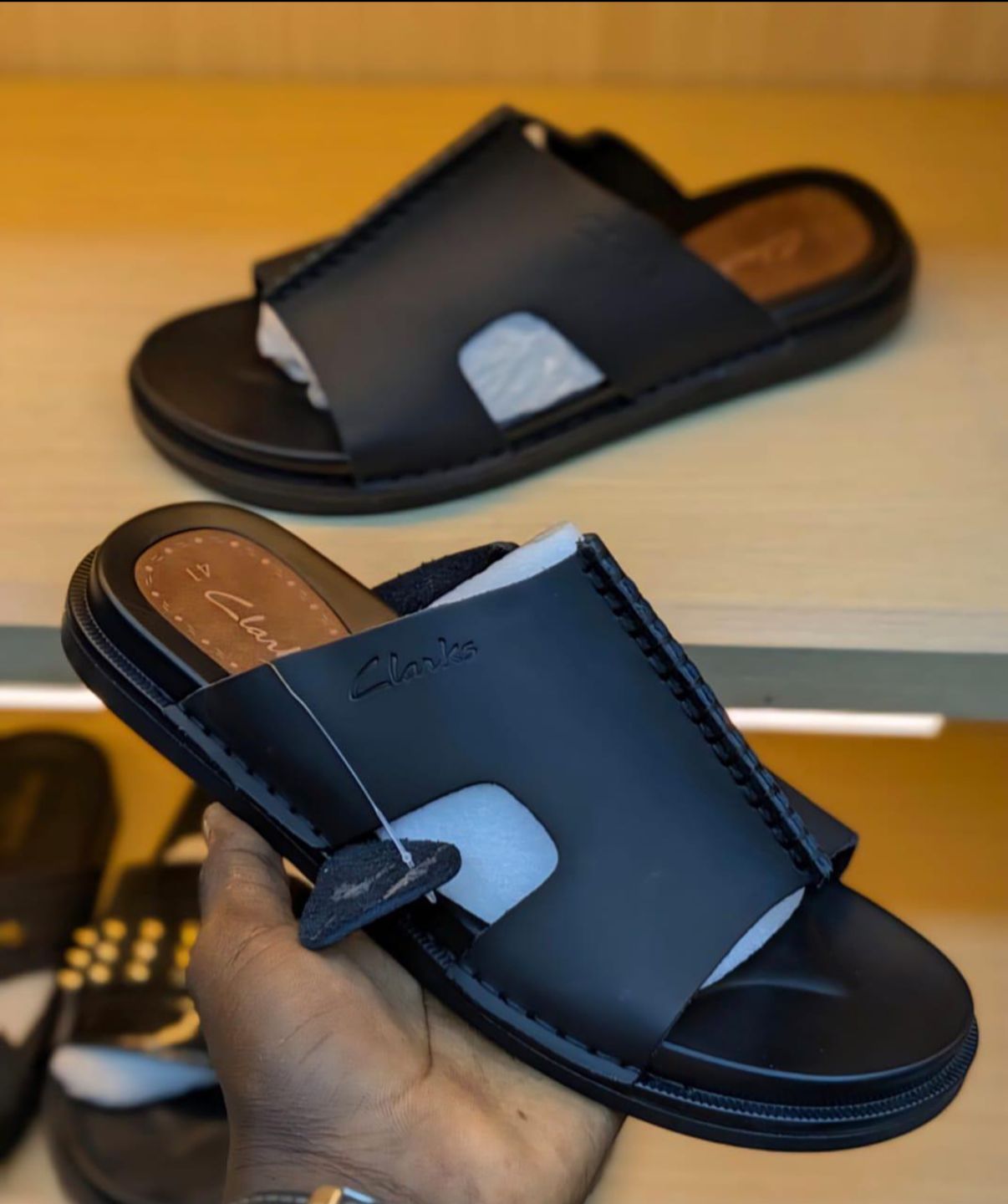 Quality Sandals Generic Men's Summer Slides Leather and Rubber Sole New Sandals and Slippers Men's Sandals Adult Beach Open Shoes Non-slip Open-toe Sandals