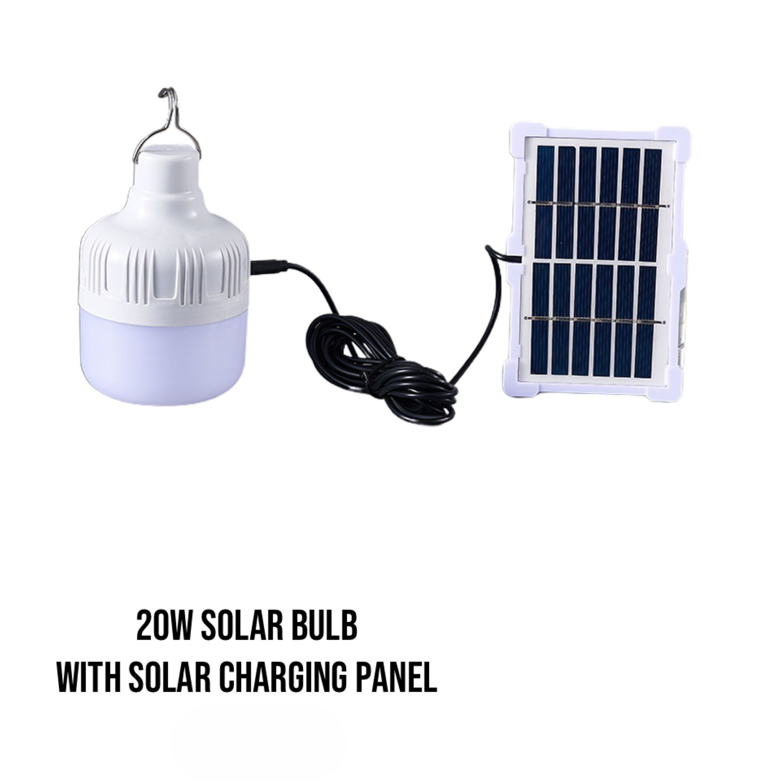 💡🔋 20W Solar Bulb with Solar Charging Panel – Portable Lighting Solution