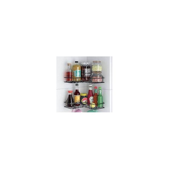 Wall-Mounted Bathroom Storage Rack Corner Shelf Hooks Holder Kitchen Basket, Soap Shampoo Rack, Bathroom Racks and Shelf/Shelves Corner Rack