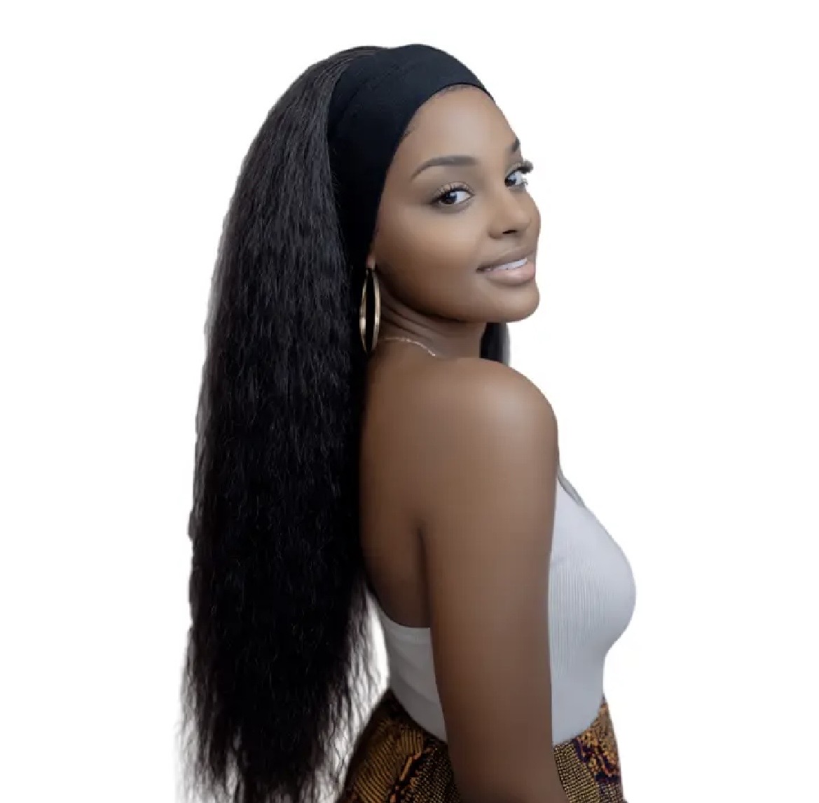 Natural straight synthetic Headband Wig + Free gift inside!