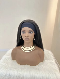 Natural straight synthetic Headband Wig + Free gift inside!