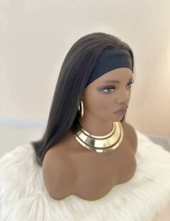 Natural straight synthetic Headband Wig + Free gift inside!