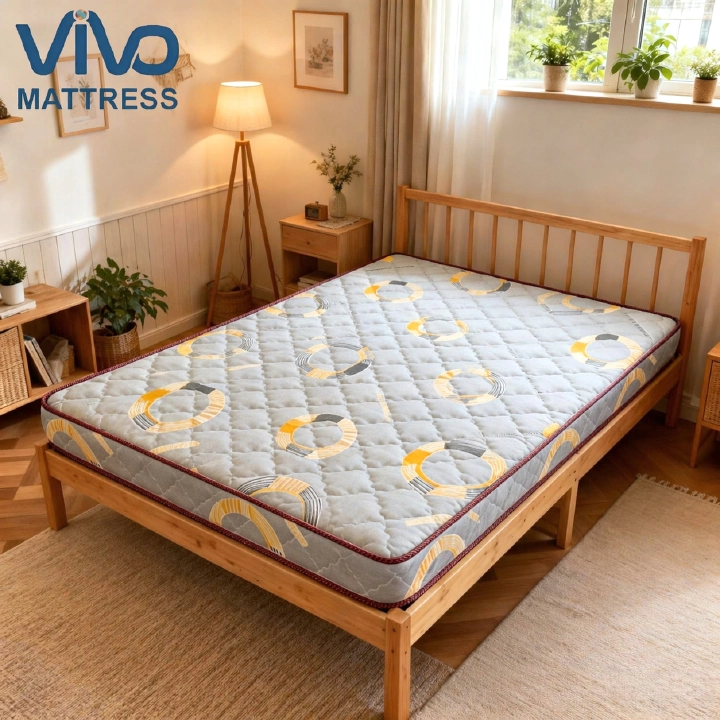Vivo Orthopedic Mattress With Flower Pattern – Quilted High Density Foam Bed Mattress with Floral Pattern | Back Support & Spinal Alignment | Enjoy Deep Sleep Quality
