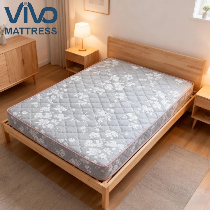 Vivo Mattress Kenya – Quilted High Density Grey Floral Mattress | Back Pain Relief & Pressure Point Support | Affordable Bedroom Comfort All Sizes