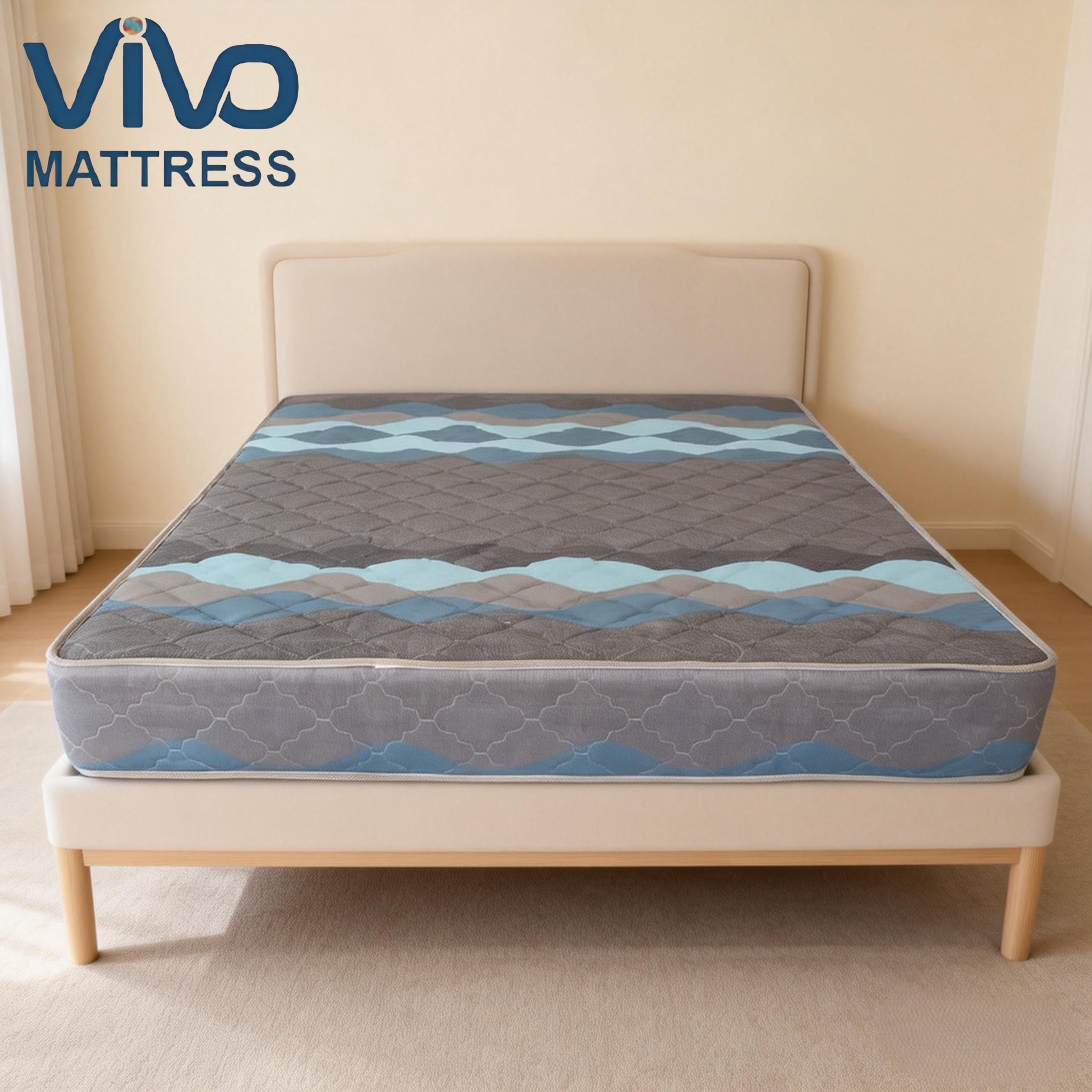 Vivo Elegant Mattress Kenya – Black Quilted High Density Foam Mattress with Flowers | Spinal Support & Premium Comfort | All Sizes Bedroom Furniture