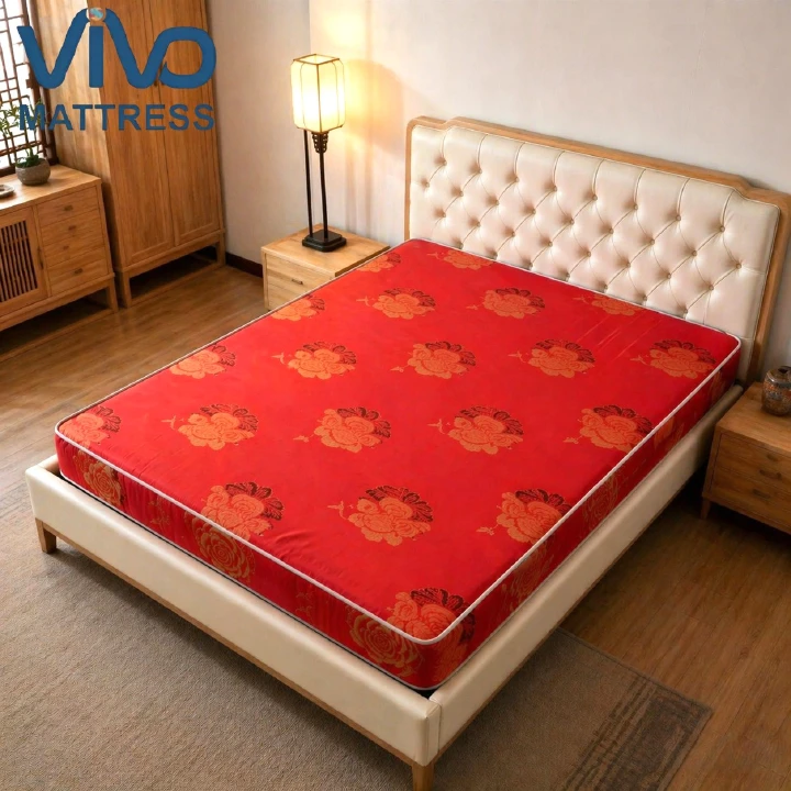 Vivo Budget Mattress Kenya – Super High Density Quilted Floral Mattress | Red Pattern Affordable & Durable Bedroom Comfort | All Sizes Available