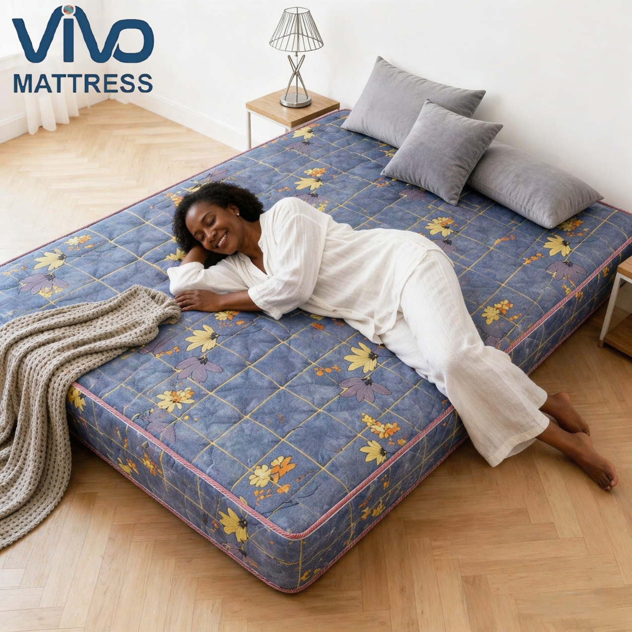 Vivo Mattress Kenya – Premium High Density Quilted Bed Mattress with Elegant Floral Design | Deep Sleep & Orthopedic Back Support | Enjoy peaceful sleep without back pain