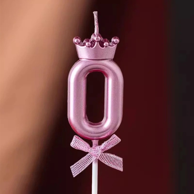 Girls Birthday Number Balloon & Candle Set – Number Foil Balloon with Matching Cake Candle