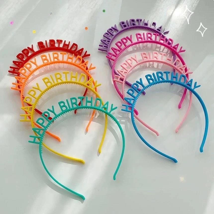 Baby Pink Happy Birthday Crown Headband for Girls – Birthday Party  crown birthday accessories