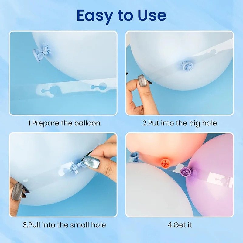 27 piece Boys Birthday Balloon Decoration Kit – Blue & White Balloons, Arch Strip, Stand & Glue Dots