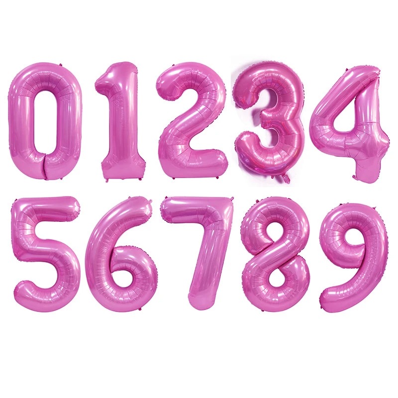 16 Inch Number Foil Balloon for Birthday Party Decoration – Hot Pink & Blue number balloon decor