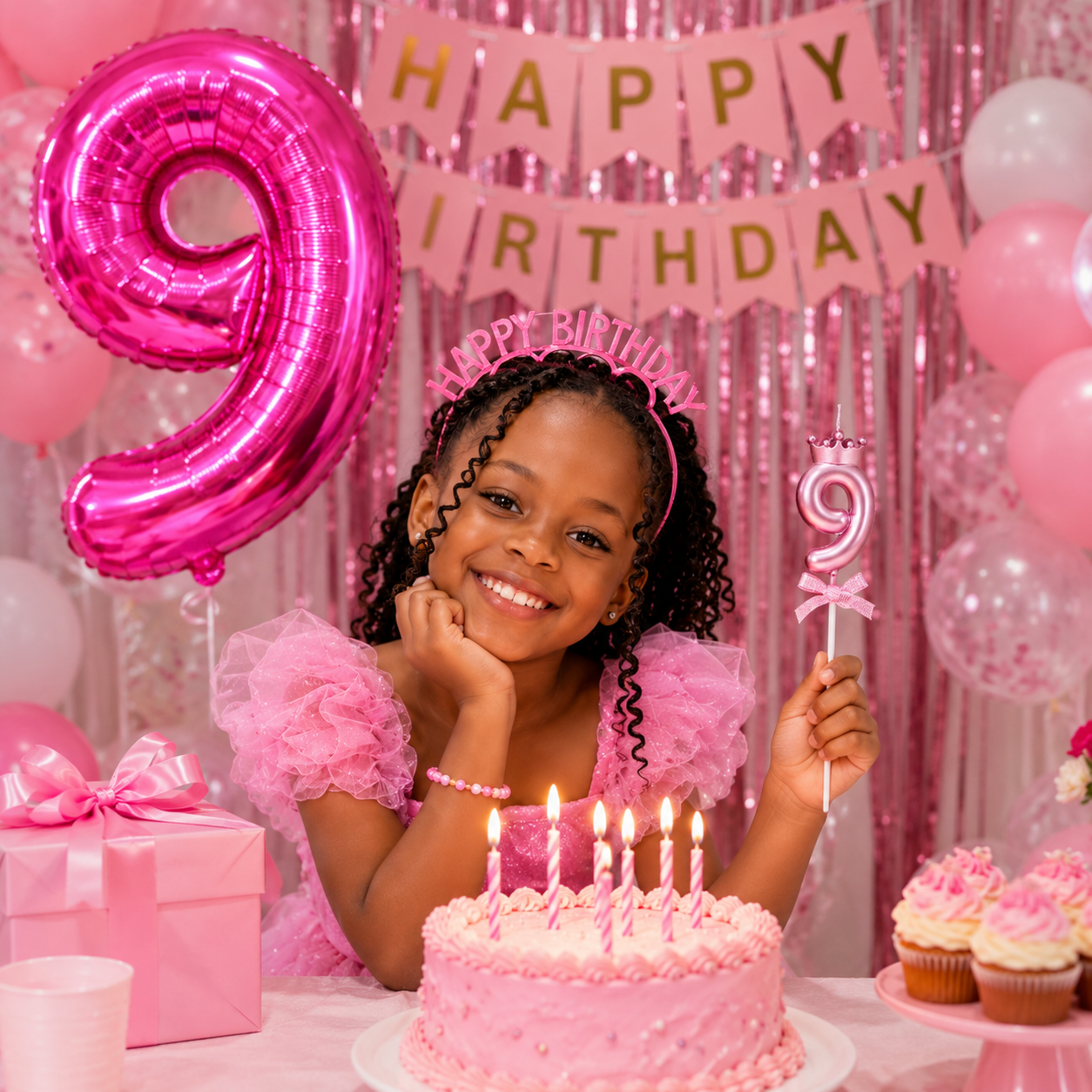 16 Inch Number Foil Balloon for Birthday Party Decoration – Hot Pink & Blue number balloon decor