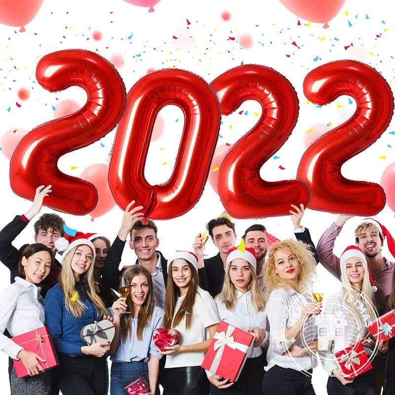 40 Inch Red Number Foil Balloons Festival Digit Air Balloons Birthday Party Wedding Decor Balloons