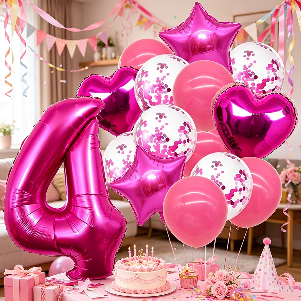 16 Inch Blue Pink Gold Number Foil Balloons Festival Digit Air Balloons Birthday Party Wedding Decor Balloons