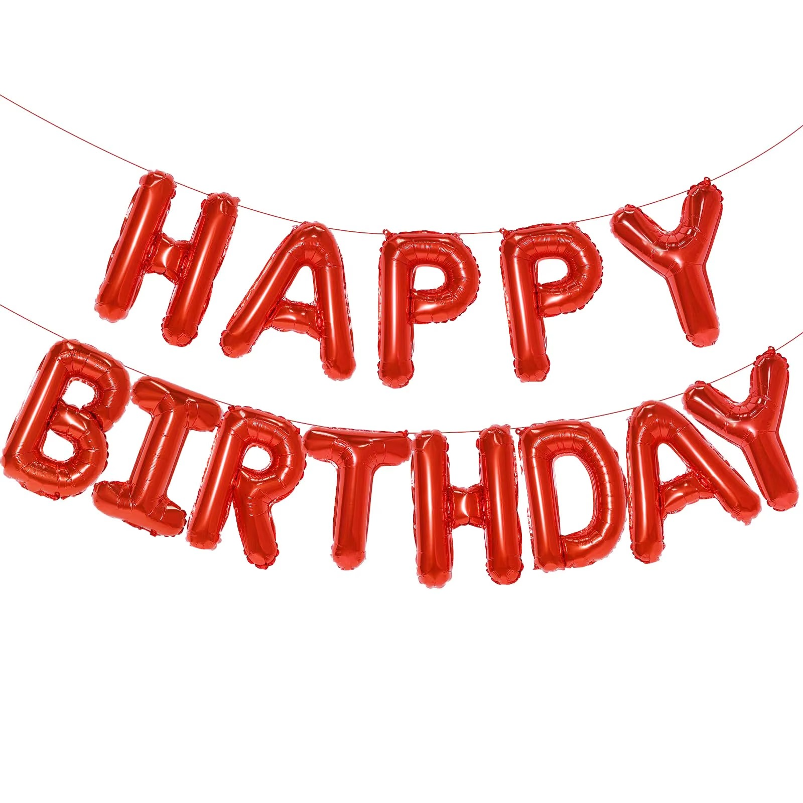 Gold Blue Happy Birthday Balloon 16Inch Foil Letters Birthday Sign Banner for Girls, Boys, Kids, Adults Birthday Decoration