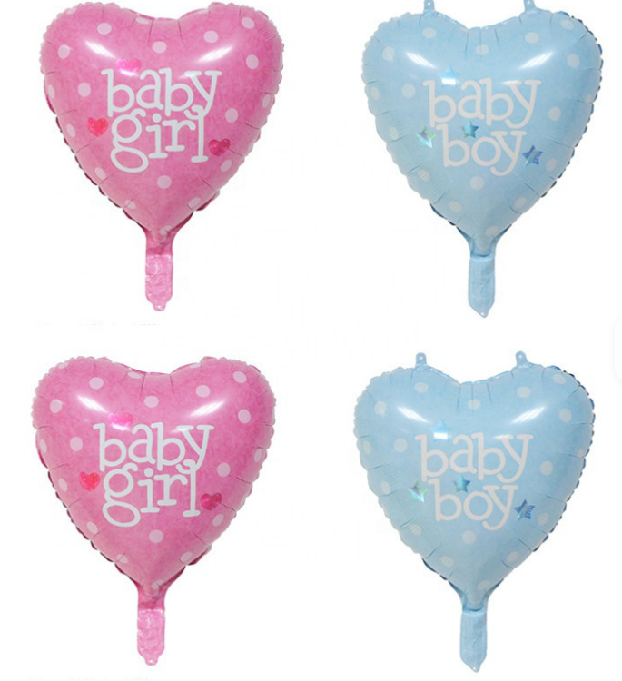 Baby Shower Balloon Decoration Set for Girl and Boys– It’s a Girl /Boy Pink Blue Foil Balloons, Baby Girl /Baby Boy Heart & Bow
