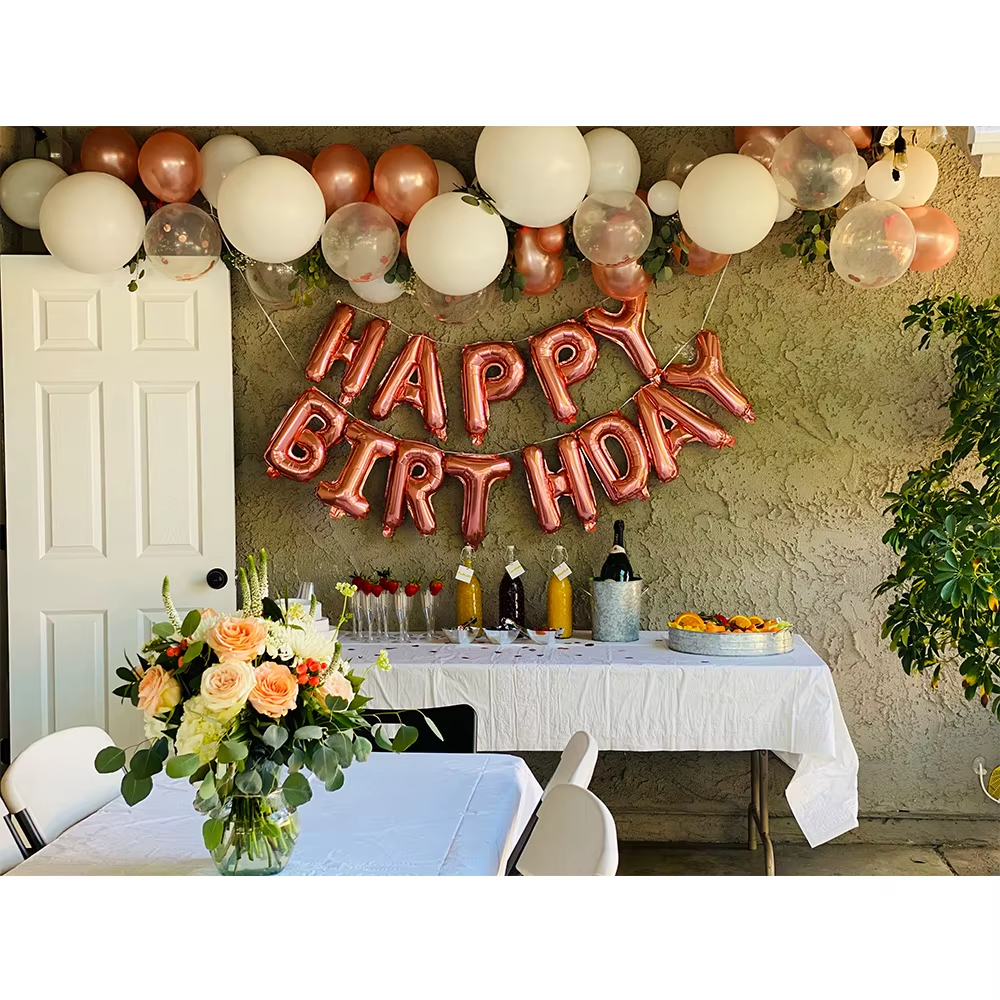 Gold Blue Happy Birthday Balloon 16Inch Foil Letters Birthday Sign Banner for Girls, Boys, Kids, Adults Birthday Decoration