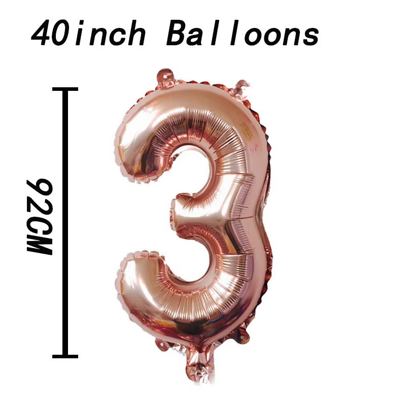 40 Inch Red Number Foil Balloons Festival Digit Air Balloons Birthday Party Wedding Decor Balloons