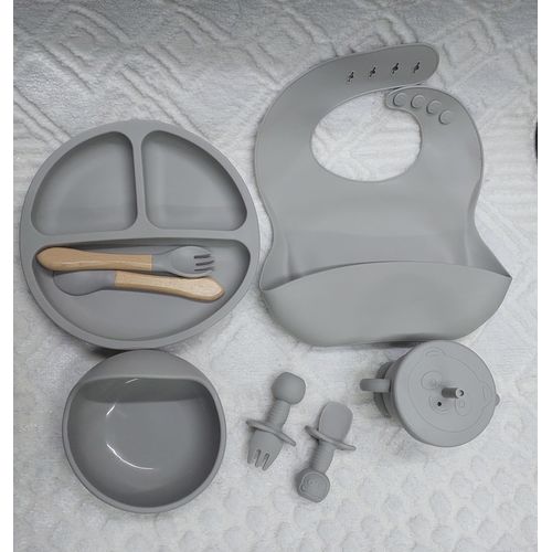 CLEARANCE OFFER BPA-Free Baby Silicone Feeding Set - 10 Pieces, Safe & Non-Toxic, Mess-Free Design