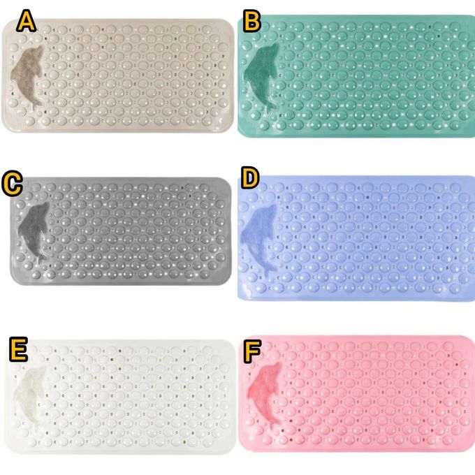 Dolphin Design Anti-Slip Bathroom Mat - Suction Cup, Comfortable Foot Massage