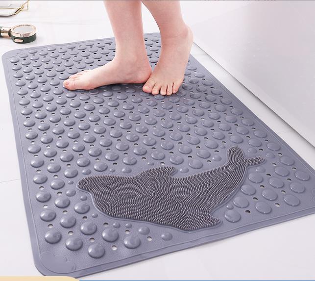 Dolphin Design Anti-Slip Bathroom Mat - Suction Cup, Comfortable Foot Massage
