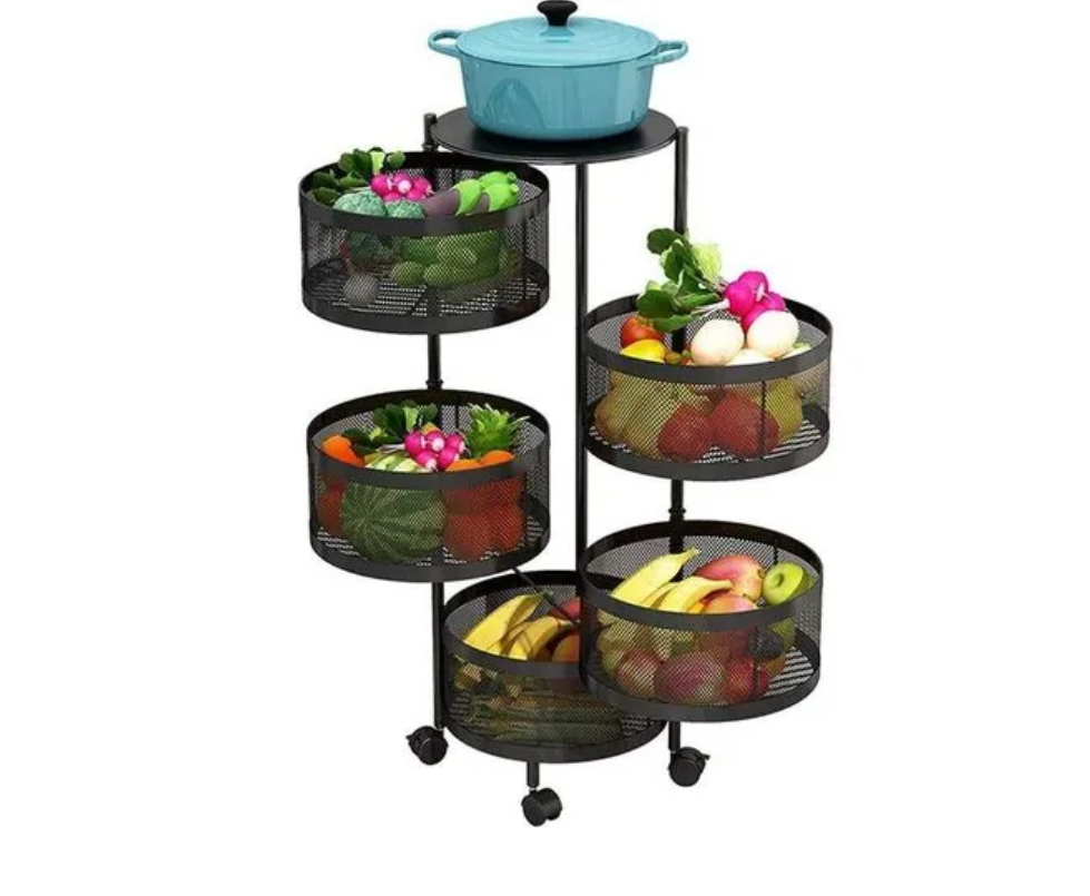 4-Tier Fruit and Vegetable Corner Rack – Durable Kitchen Storage Organizer, Space-Saving Corner Shelf for Fruits, Vegetables, and Kitchen Essentials