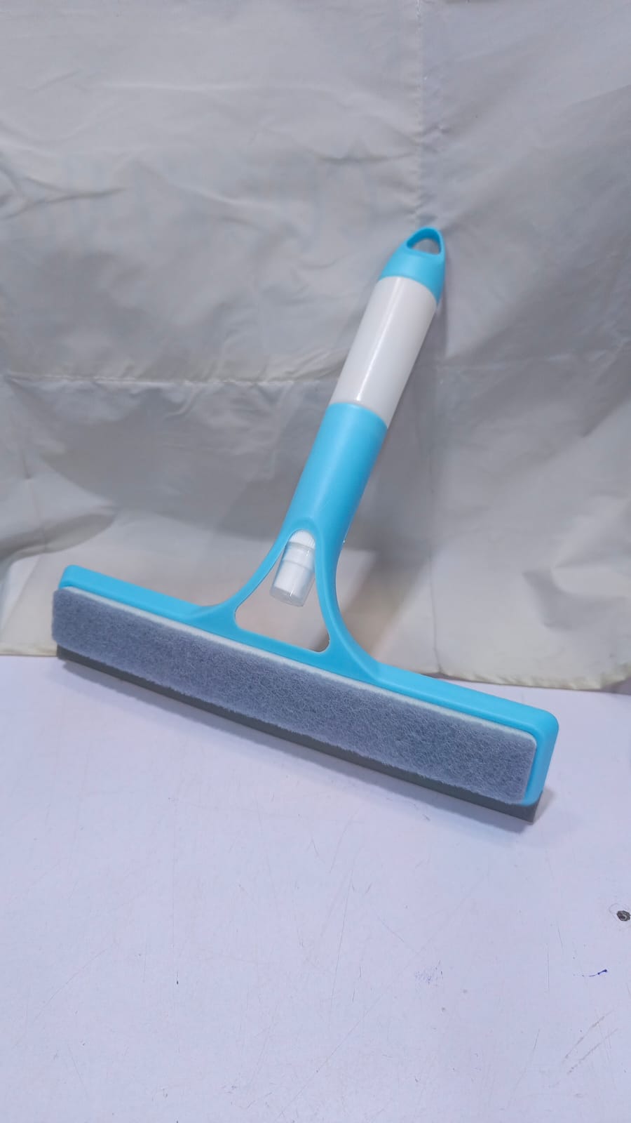 3 in 1 Window Cleaner with Spray - Professional Silicone Squeegee Scraper & Microfiber Scrubber Combo