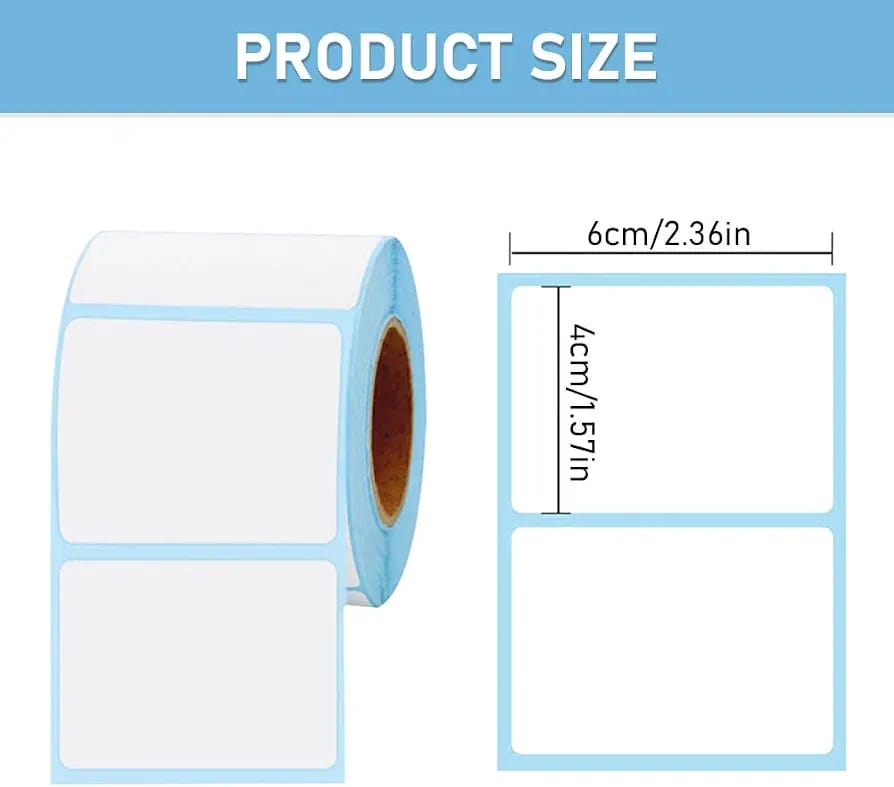 60mm x 40mm Direct Thermal Labels, Self-Adhesive Address Shipping Thermal Stickers,Barcode Thermal Papers,  Note Mark for Office Kitchen Printer-1 Roll, 800 Labels(Size:800pcs)