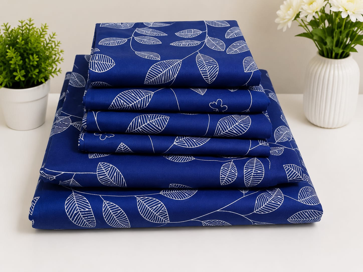 6pc set bedsheets 6×6 (2 Bed sheets, 4 pillow cases)