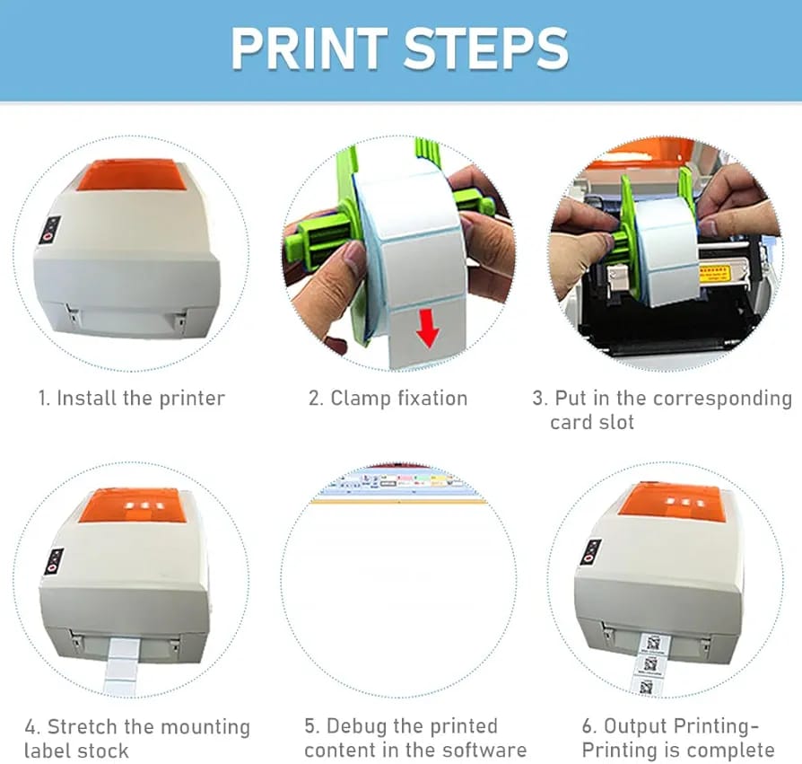 60mm x 40mm Direct Thermal Labels, Self-Adhesive Address Shipping Thermal Stickers,Barcode Thermal Papers,  Note Mark for Office Kitchen Printer-1 Roll, 800 Labels(Size:800pcs)