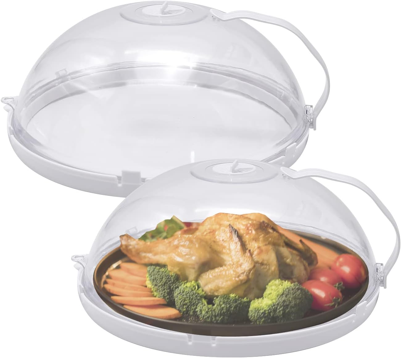 Microwave Cover, Microwave Plate Food Cover with Handle, Anti-Splatter Microwave Splatter Cover with Steam Vents, BPA Free & Dishwasher Safe.
