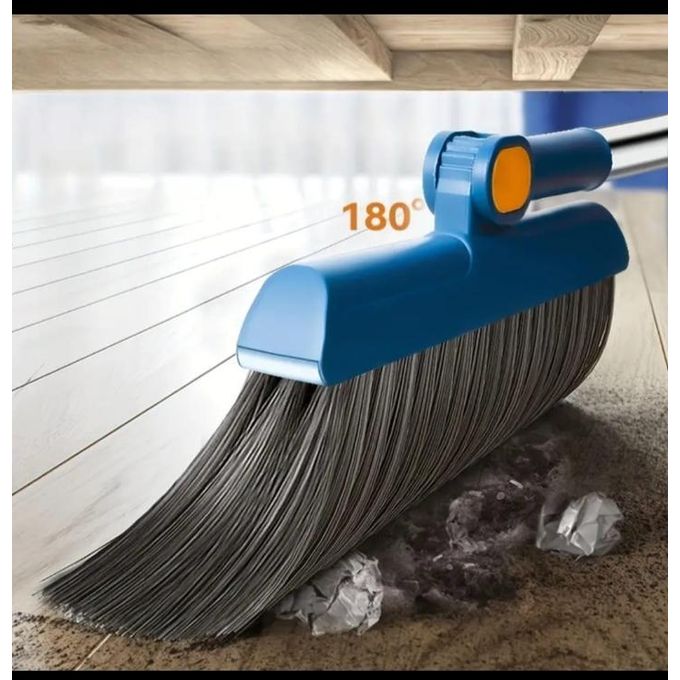 2 in1 Brooms and Dustpan Set with Scraper, Foldable Rotatable Broom, Hair Catcher Dustpan for Floor