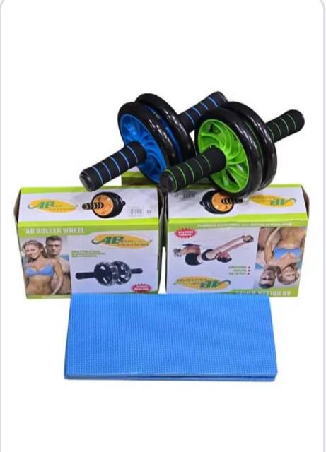 Double Wheels Abs Wheel Roller Braked Exercise Wheel Super -AB Roller For Core And Full Body Strength Gym Equipment Upper Body Toning