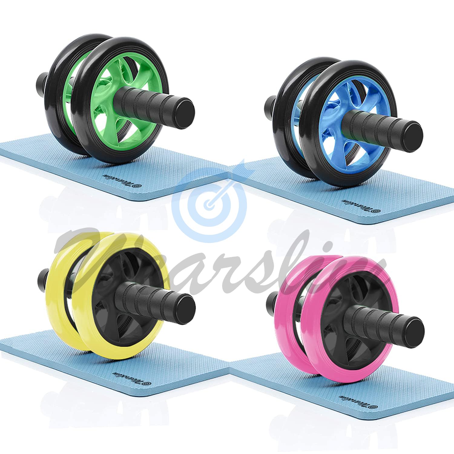 Double Wheels Abs Wheel Roller Braked Exercise Wheel Super -AB Roller For Core And Full Body Strength Gym Equipment Upper Body Toning