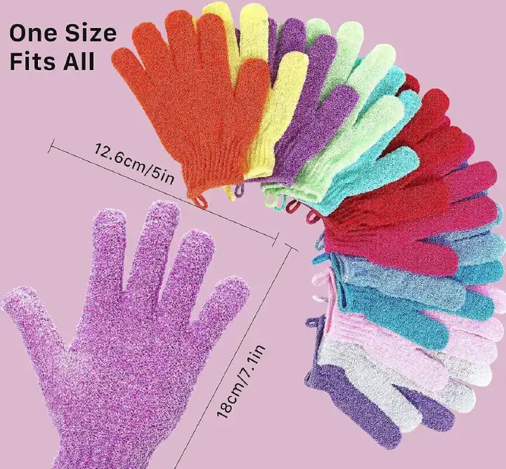 Exfoliating Gloves for Shower, Scrub Exfoliate Glove Mitt Bath Face Spa Hand Scrubber Wash Deep Scrubbing Dead Skin