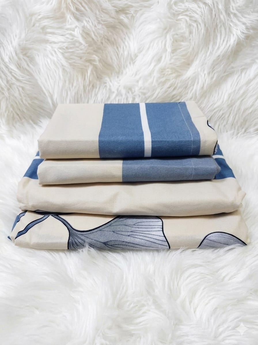 5 by 6 Super Unique Bedsheets set Of 4Pcs (2 Bedsheets & 2 Pillowcases)
