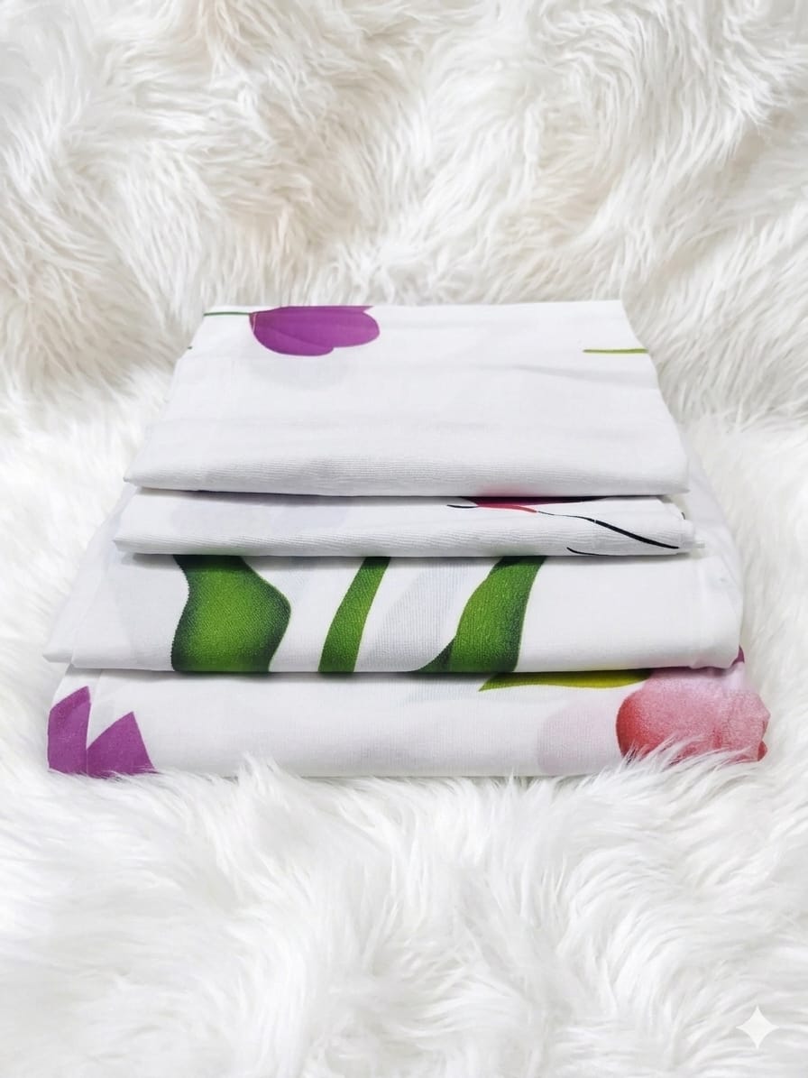 5 by 6 Super Unique Bedsheets set Of 4Pcs (2 Bedsheets & 2 Pillowcases)